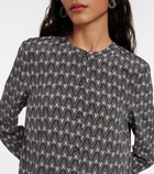 Veronica Beard Acacia logo silk-blend blouse