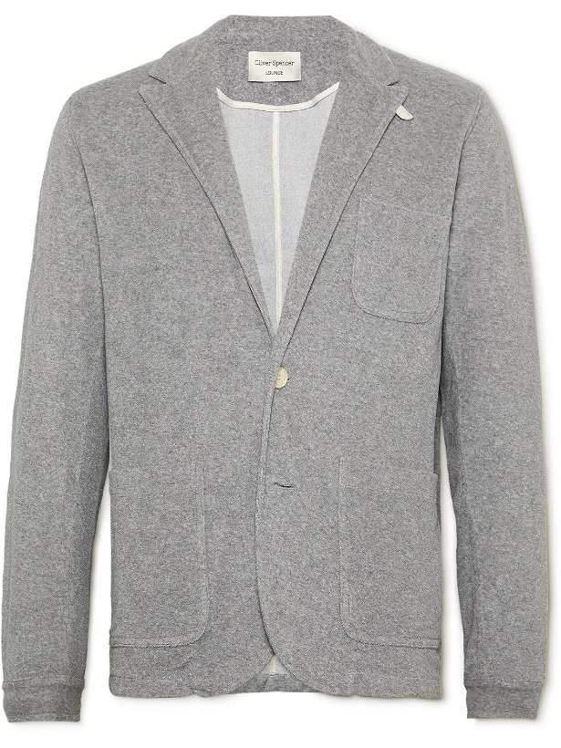 Photo: Oliver Spencer Loungewear - Unstructured Cotton-Blend Terry Blazer - Gray