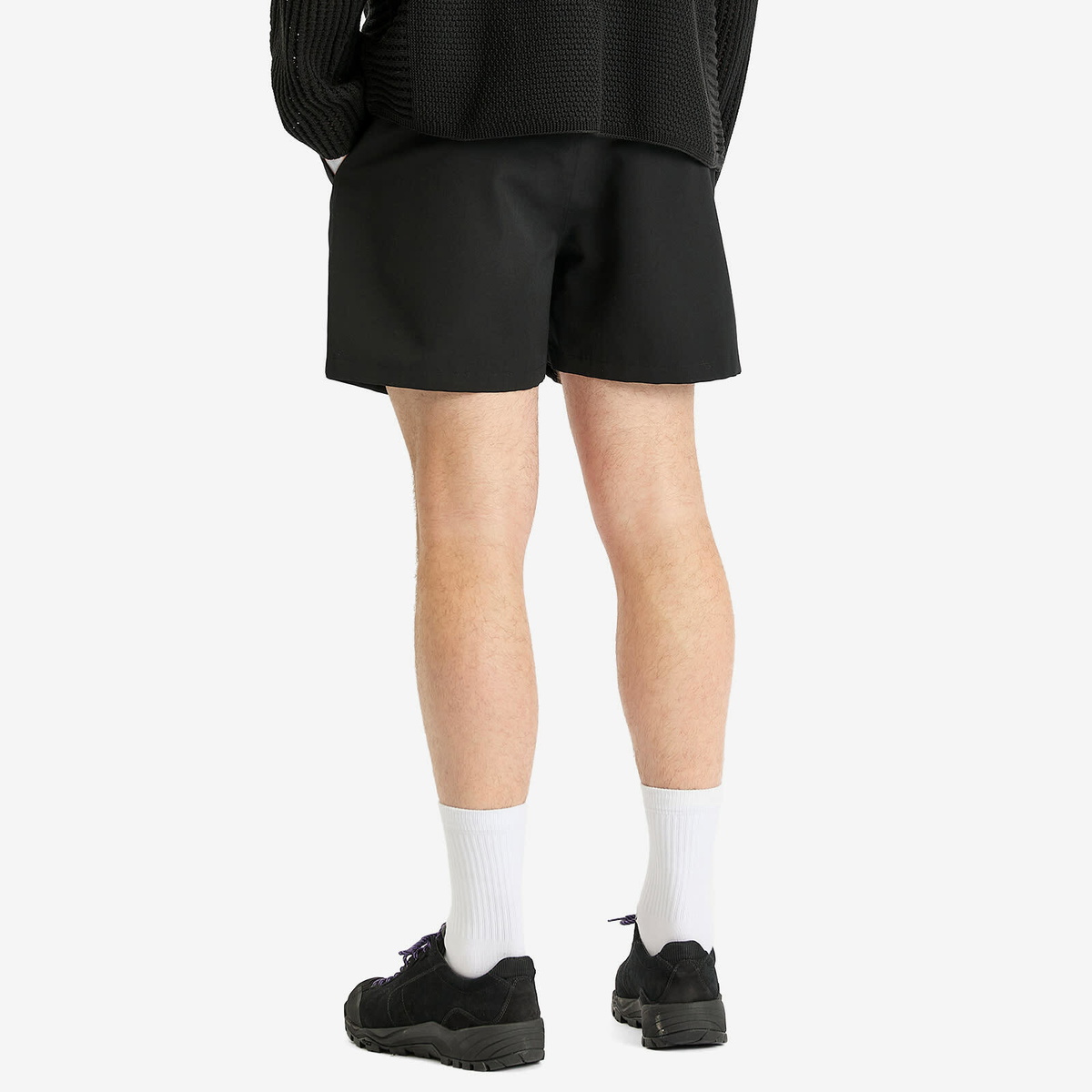 Auralee Men's Wool Max Canvas Shorts in Black Auralee