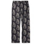 Desmond & Dempsey - Sansindo Printed Organic Cotton-Poplin Pyjama Trousers - Black