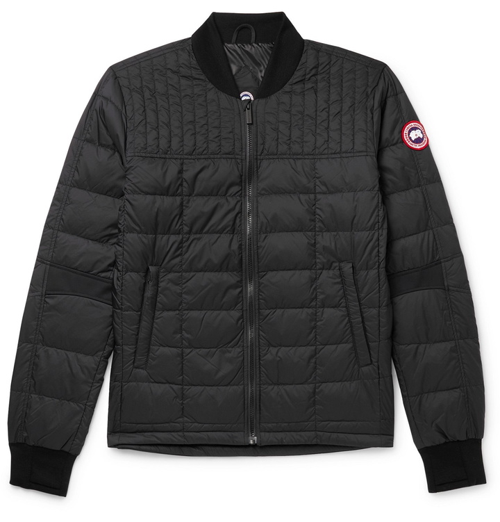 Photo: Canada Goose - Dunham Slim-Fit Packable Quilted Shell and Stretch-Jersey Down Jacket - Black