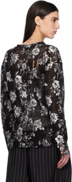 R13 Black Printed Boyfriend Cardigan