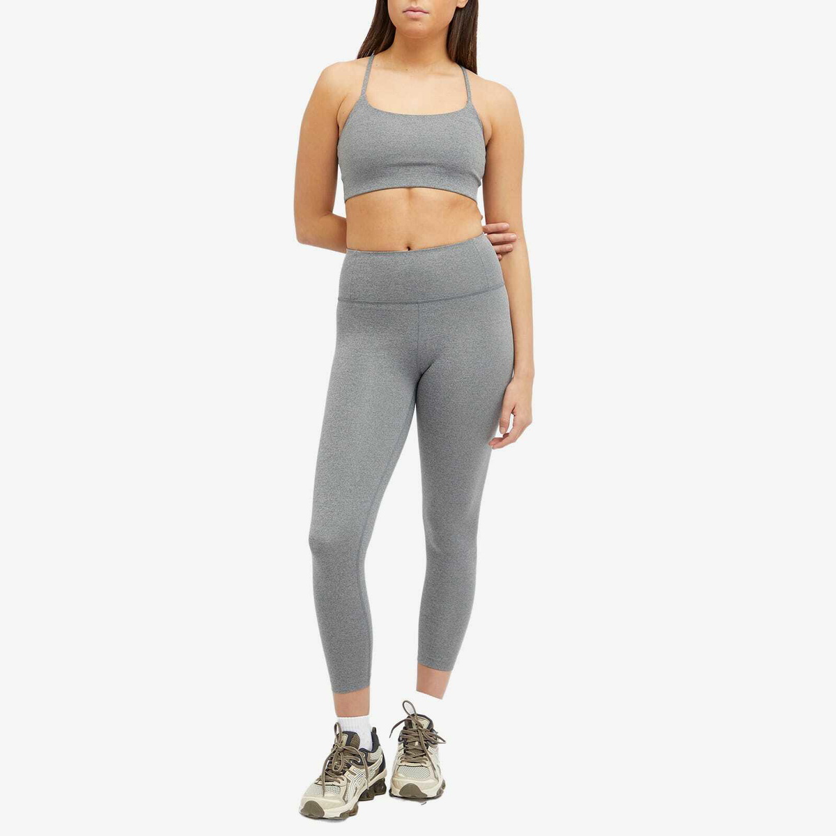 Girlfriend Collective Women's Float Juliet Strappy Bralet Top in Heather Gravel
