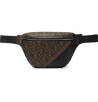 Fendi - Logo-Print Coated-Canvas and Leather Belt Bag - Brown