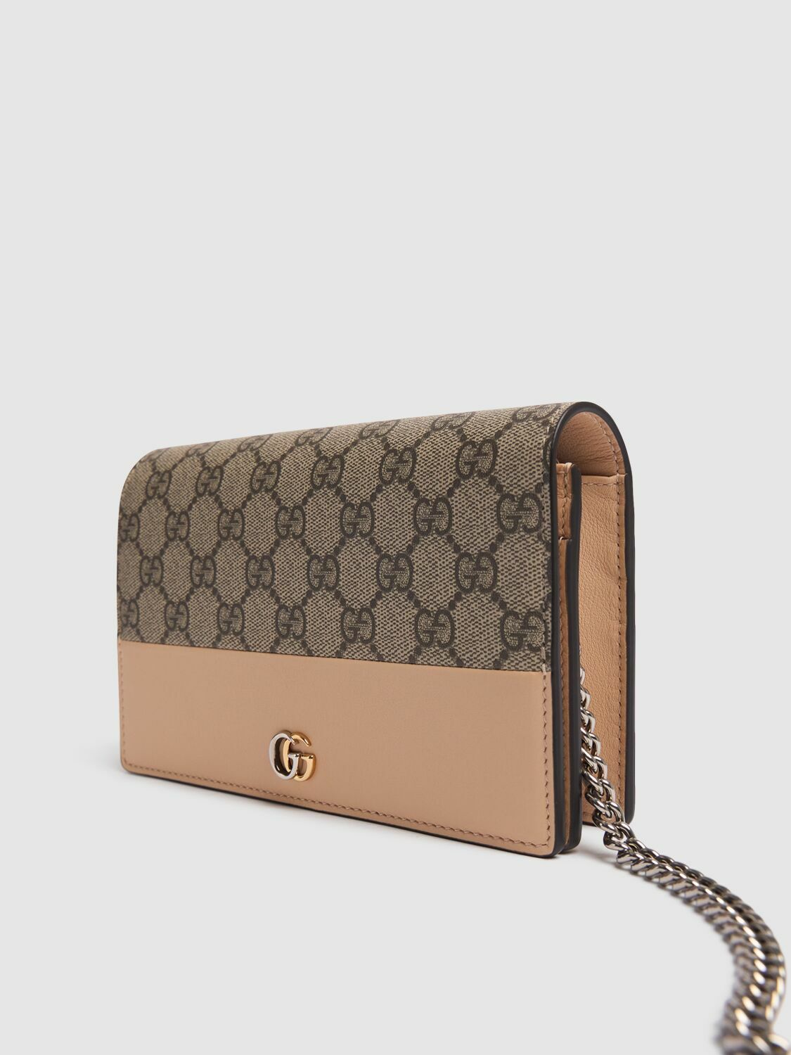 GUCCI Petite Marmont Leather Wallet On Chain