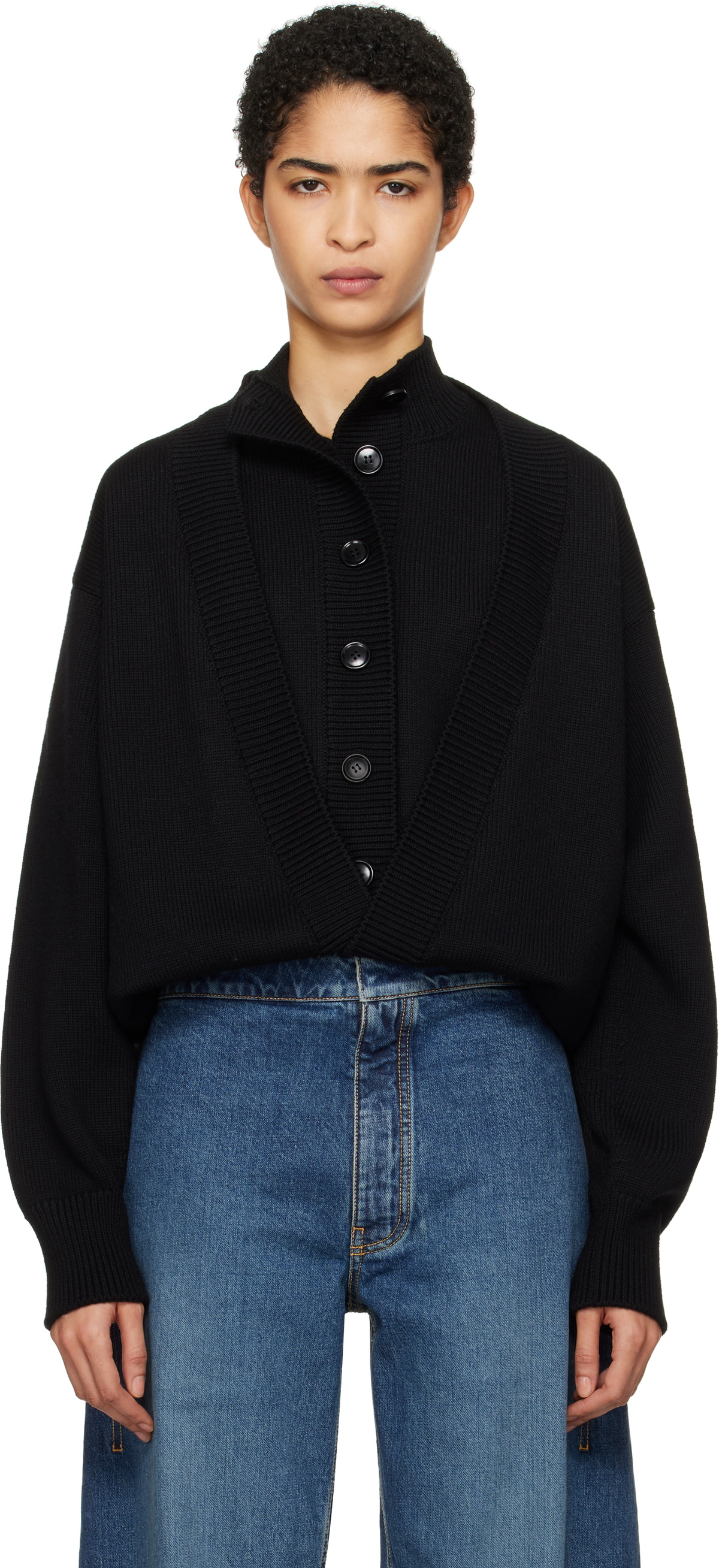 ALAÏA Black Folded Cardigan ALAÏA