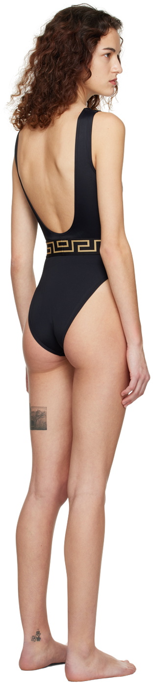 Versace Underwear Black Greca One-Piece Versace Underwear