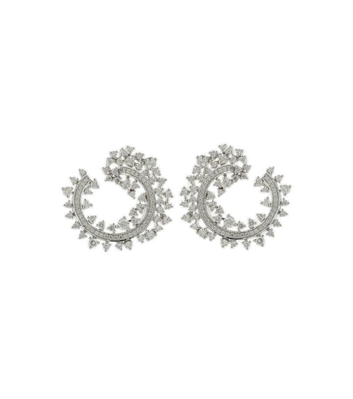 Photo: Ananya Scatter Edge 18kt white gold hoop earrings with diamonds