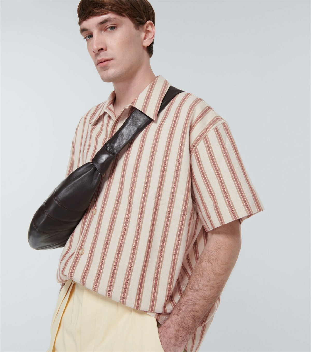 Commas Striped cotton and linen shirt