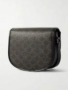 CELINE - Besace Triomphe Medium Leather-Trimmed Logo-Print Coated-Canvas Messenger Bag