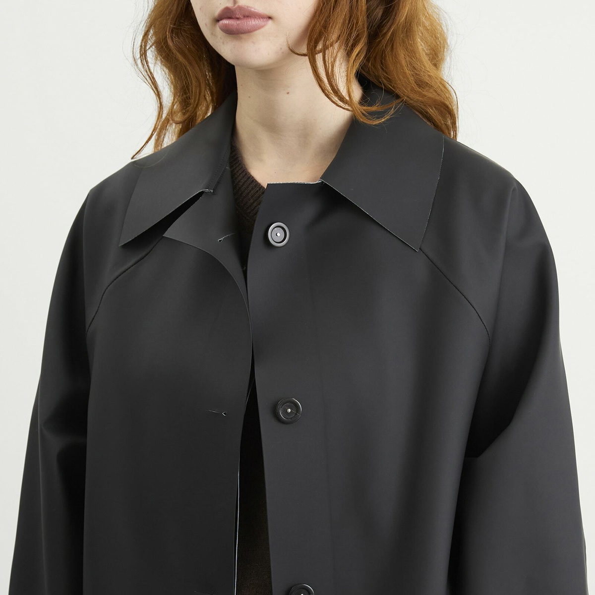 KASSL Editions Women's Original Below Rubber Mac Jacket in Black