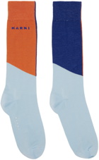 Marni Blue & Orange Color Block Socks