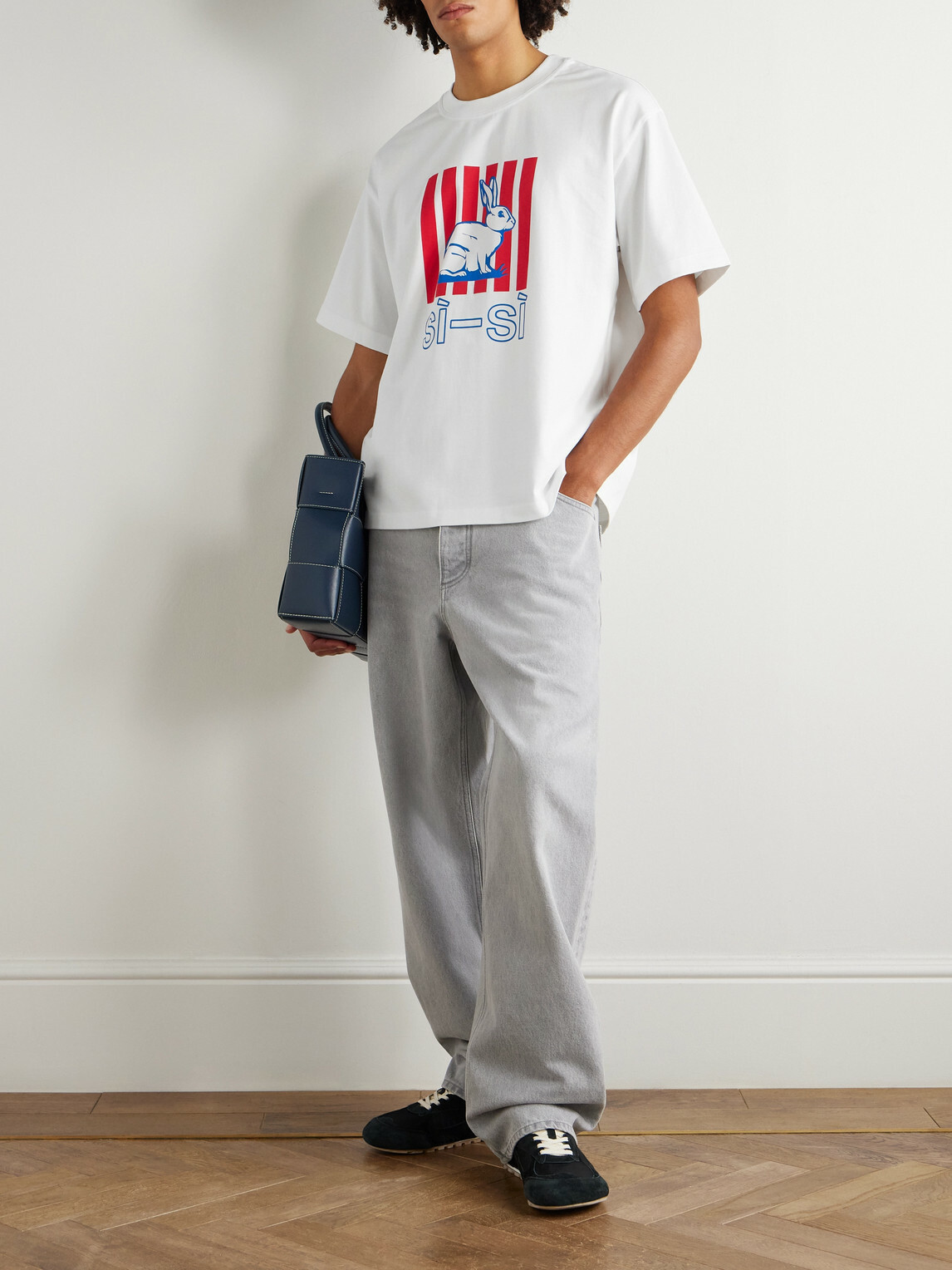 Bottega Veneta - Oversized Printed Cotton-Jersey T-Shirt - White