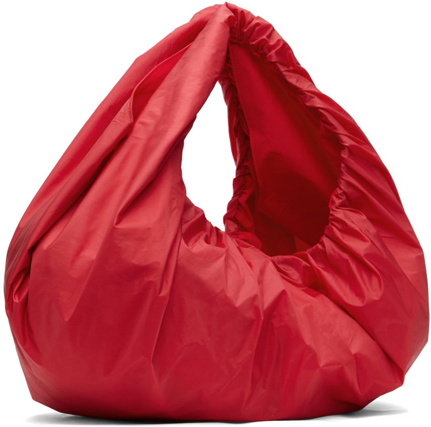 AMOMENTO Red Shirring Tote