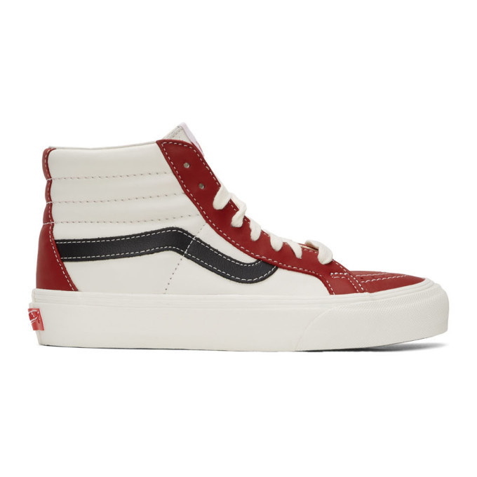 Photo: Vans Red and Off-White Sk8-Hi Reissue VI Sneakers