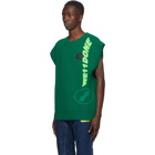 We11done Green Wool Multi-Logo Vest
