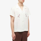 Bode Men's Cardinal Vacation Shirt in White