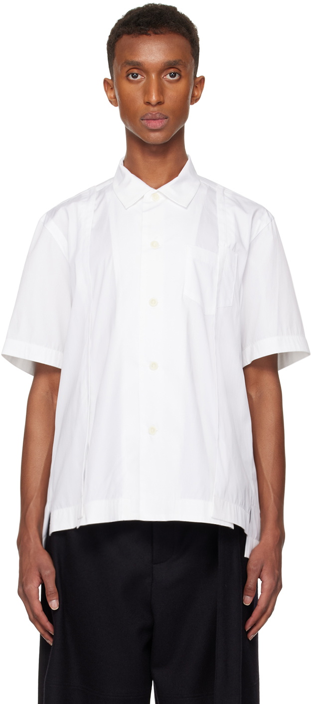 sacai White Cotton Poplin Shirt Sacai