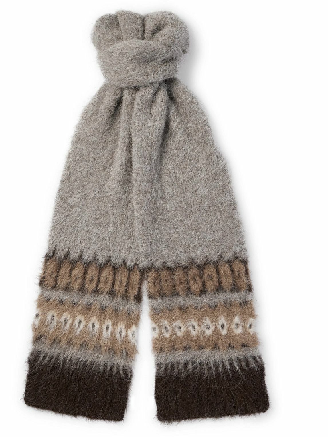 CELINE - Fair Isle Brushed Alpaca-Blend Scarf