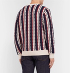 J.Crew - Striped Cable-Knit Cotton Sweater - Navy
