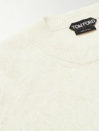 TOM FORD - Slim-Fit Brushed Wool, Mohair and Silk-Blend Sweater - Neutrals