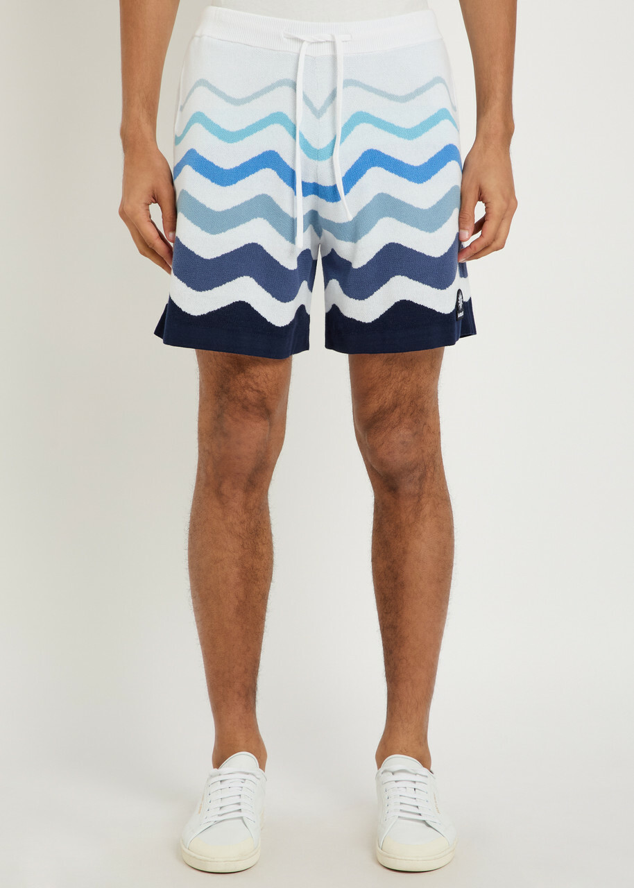 Sandbanks Striped Cotton Shorts Blue