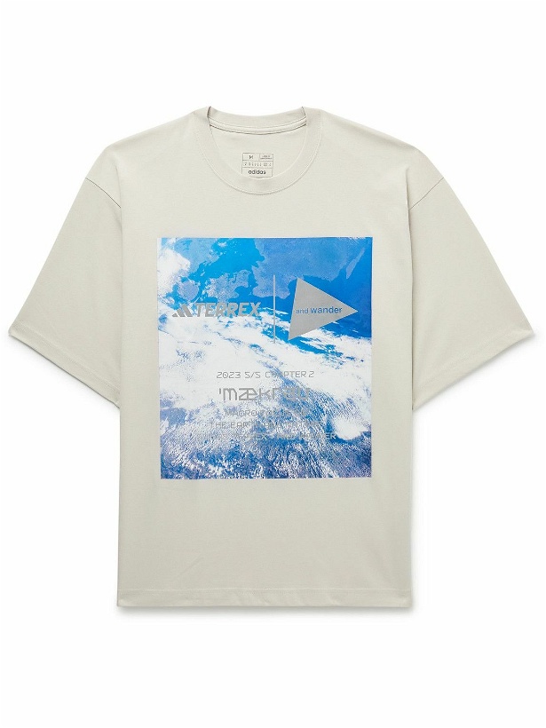 Photo: adidas Consortium - And Wander TERREX Printed Cotton-Blend Jersey T-Shirt - Neutrals
