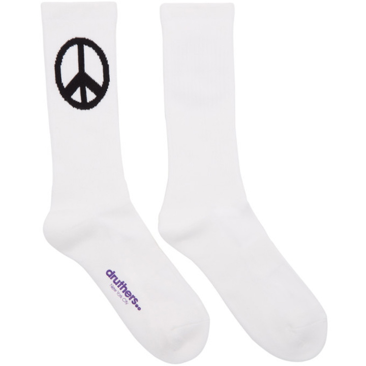 Photo: Druthers White Everyday Peace Crew Socks
