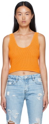 FRAME Orange Viscose Tank Top