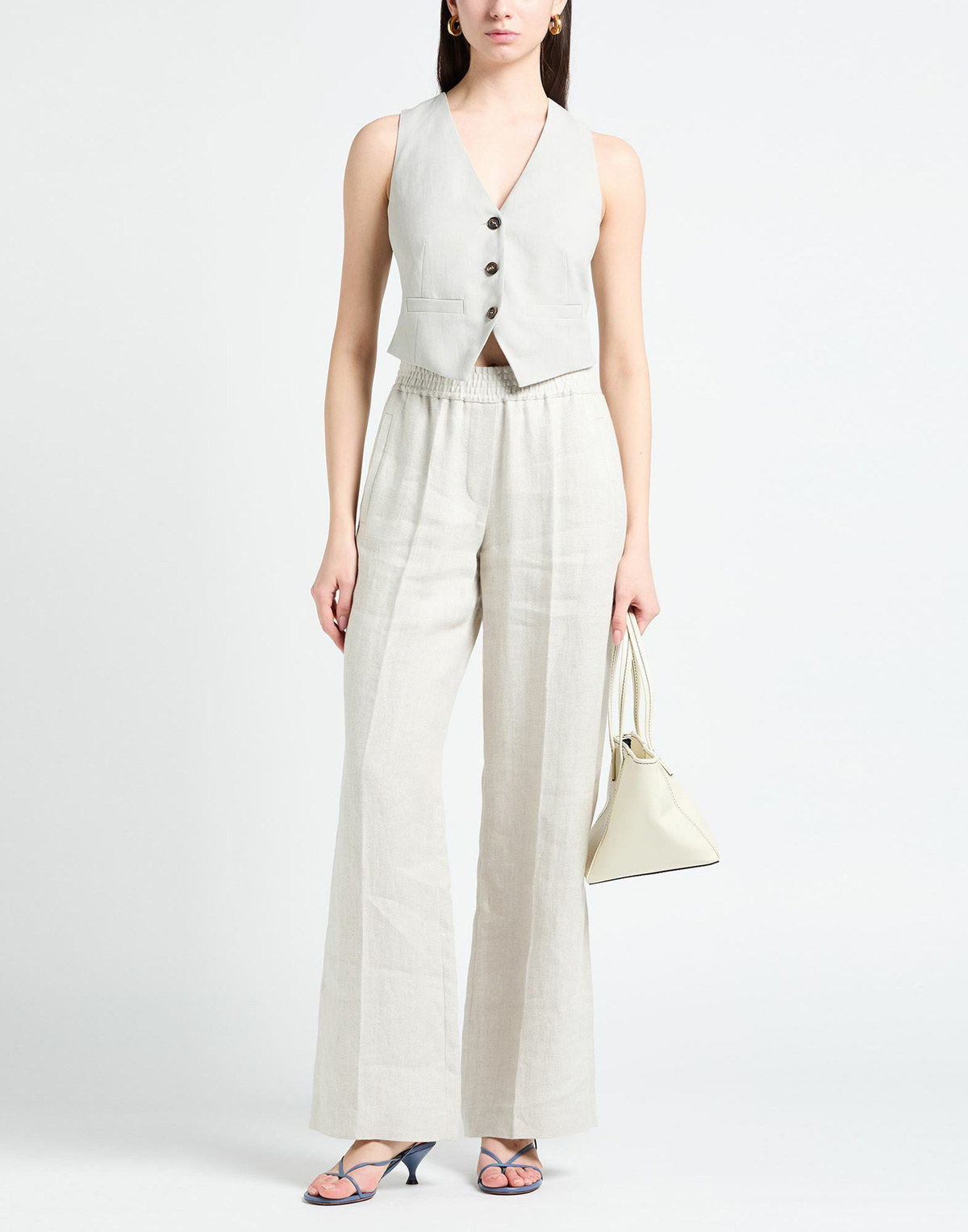 Brunello Cucinelli Womens Tailored Vest in Beige