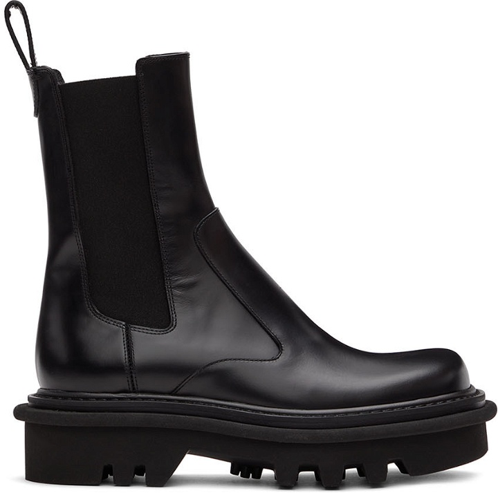 Photo: Dries Van Noten Black Leather Chelsea Boots