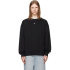 Hugo Black Stacked-Logo Badge Cotton-Blend Sweatshirt