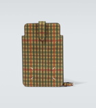 Maison Margiela - Tweed printed leather phone pouch