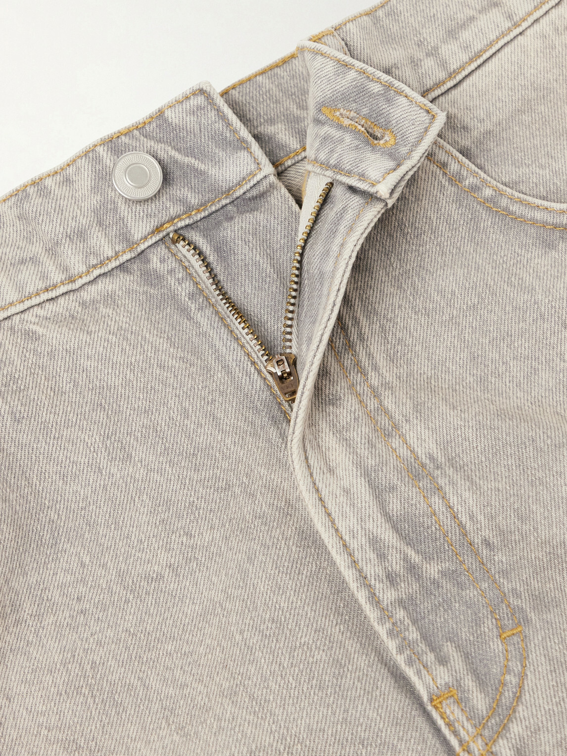 Jeanerica - Vega Straight-Leg Mid-Rise Cotton-Blend Jeans - Gray