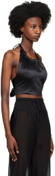 Silk Laundry Black Halter Camisole