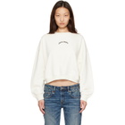 Palm Angels Off-White Curved Logo Crop Sweatshirt