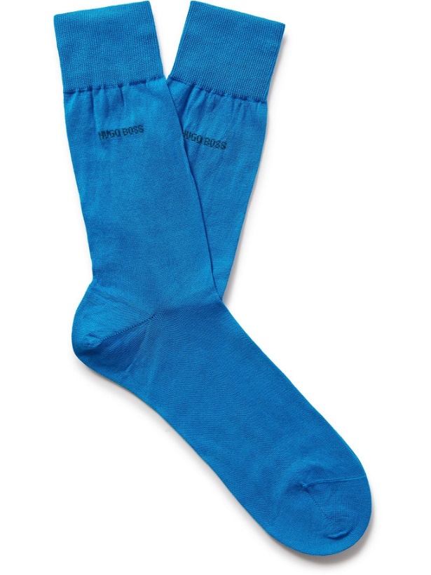 Photo: HUGO BOSS - Mercerised Cotton Socks - Blue - EU 41-42