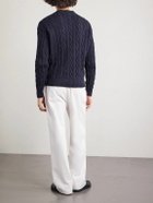 Dunhill - Cable-Knit Cotton Sweater - Blue