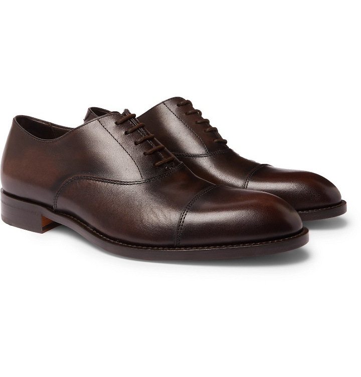 Photo: Paul Smith - Kenning Burnished-Leather Oxford Shoes - Brown