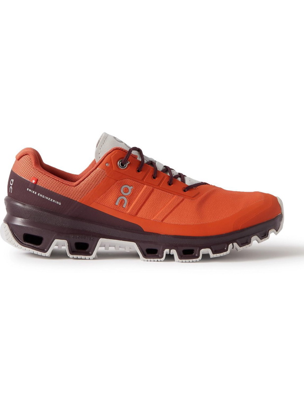Photo: ON - Cloudventure Rubber-Trimmed Mesh Running Sneakers - Orange