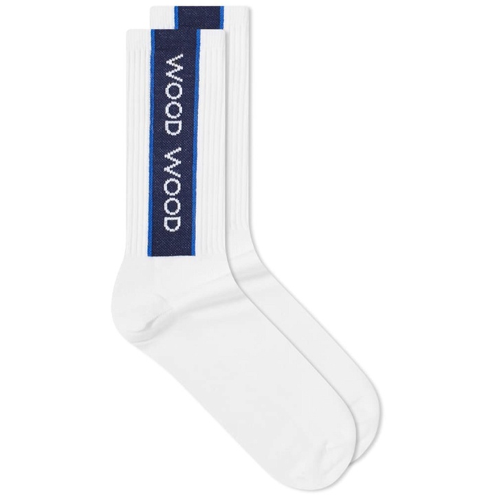 Photo: Wood Wood Men's Conor Logo Sports Sock in White