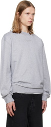 BALMAIN Gray Embroidered 'Balmain Paris' Sweatshirt