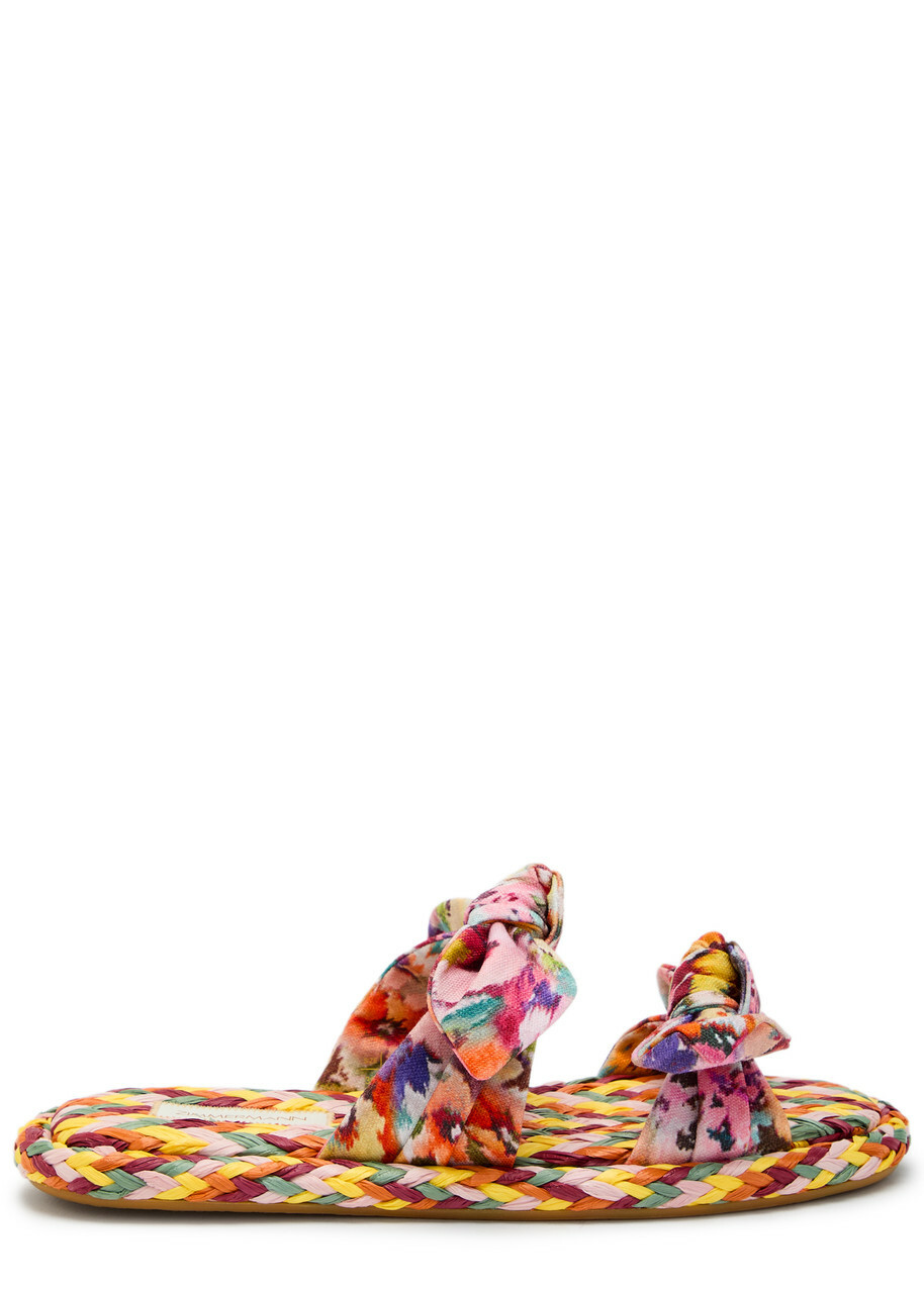 Zimmermann Carousel Printed Raffia Sliders Multicoloured