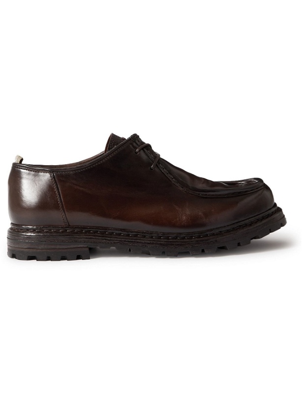 Photo: OFFICINE CREATIVE - Burnished-Leather Derby Shoes - Brown