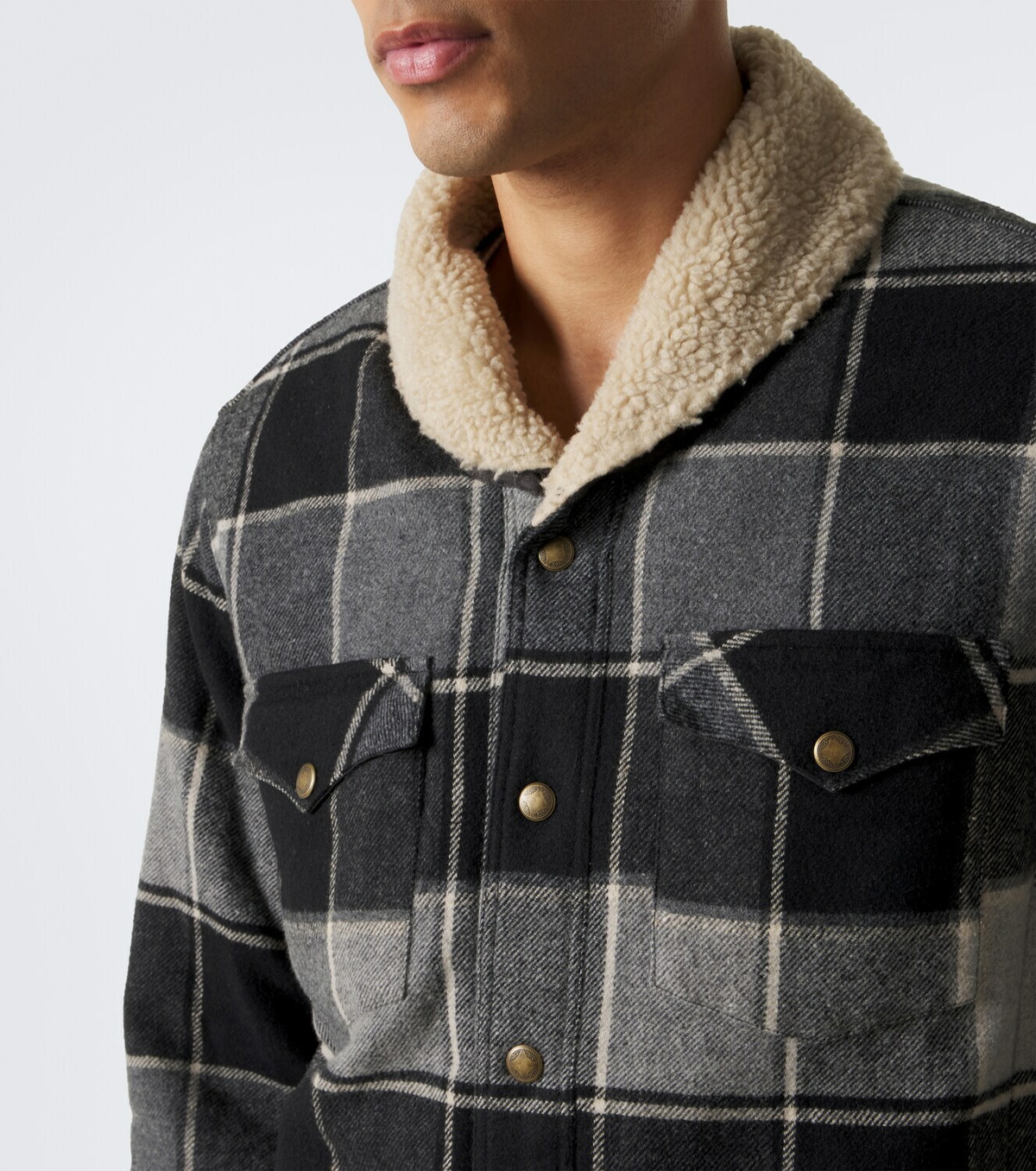 RRL Padded plaid cotton twill overshirt