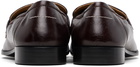 MM6 Maison Margiela Brown Swing-Toe Leather Loafers