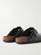 Valentino Garavani - Buckled Glossed-Leather Clogs - Black