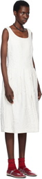 Comme des Garçons Comme des Garçons White Floating Jacquard Flower Pattern Midi Dress