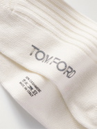 TOM FORD - Ribbed Cashmere Socks - White