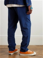 Oliver Spencer - Straight-Leg Cotton-Seersucker Drawstring Suit Trousers - Blue